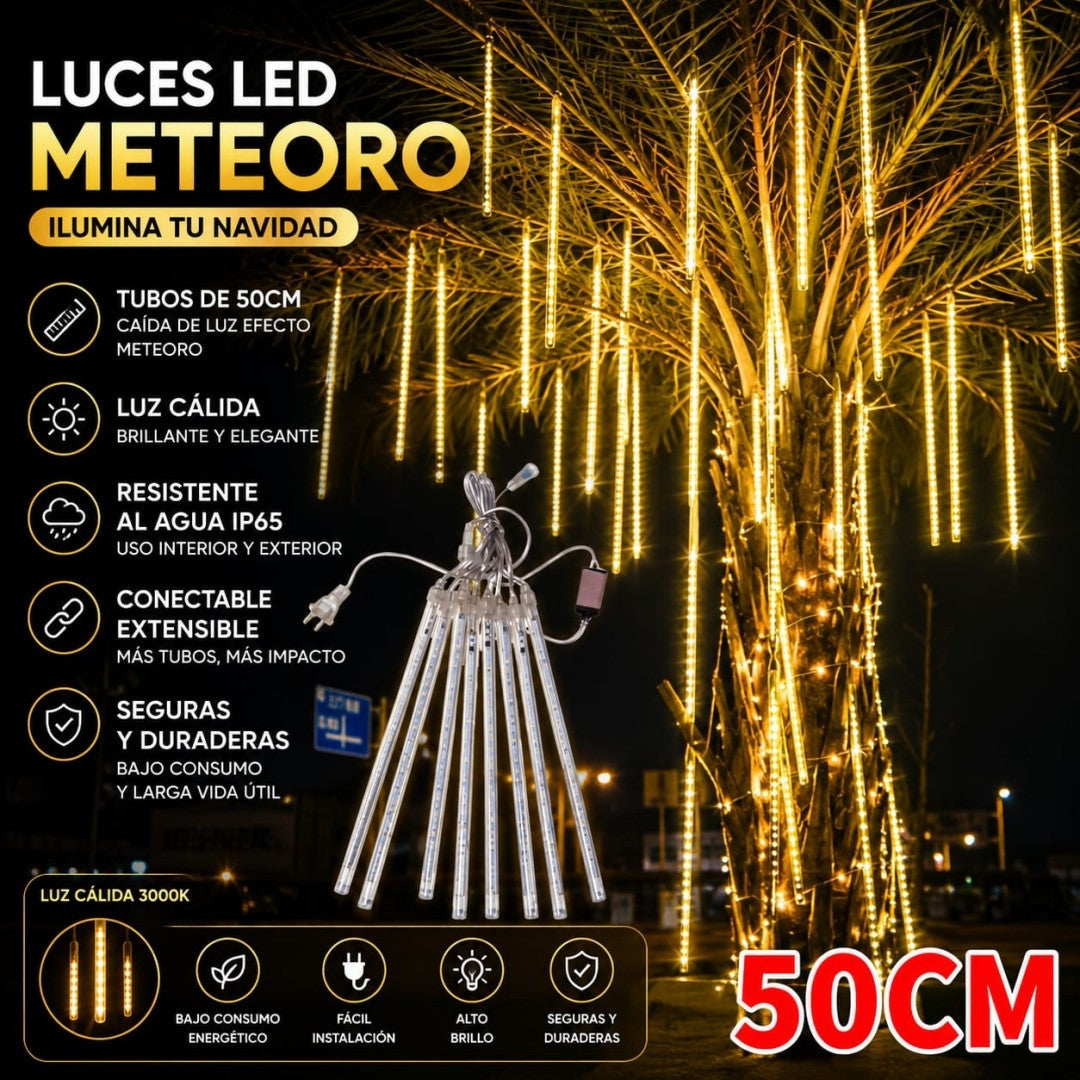 LUZ METEORITO 50CM CALIDO