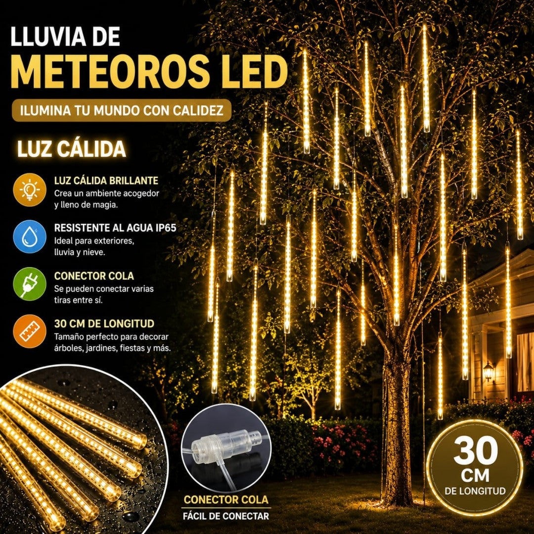 LUZ METEORITO 30CM CALIDO