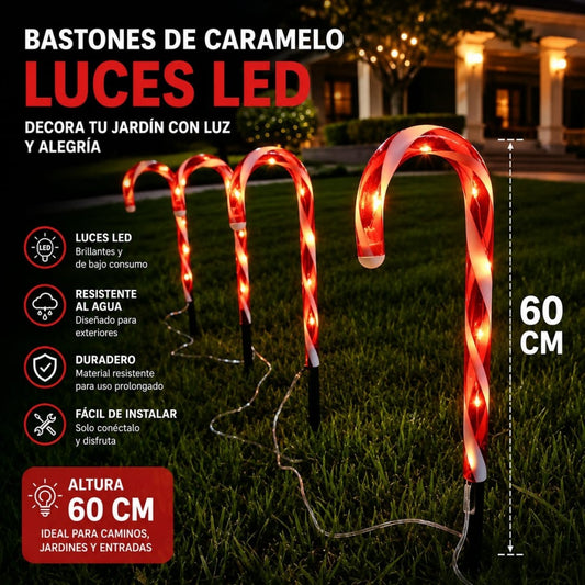 LUZ BASTON 4PCS 60CM CALIDO
