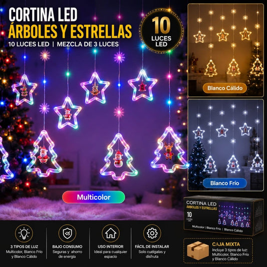 LUZ ARBOL+ESTRELLA 10TIRA