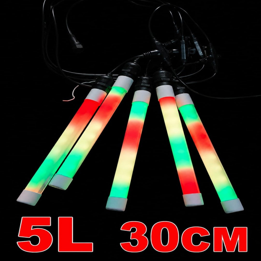 LUZ LLUVIA 5TUBO 30CM COLOR