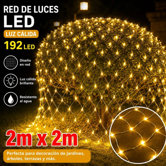 LUZ MALLA 192L CALIDO 2M*2M