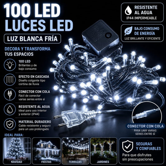 LUZ LED 100L CON ENCHUFE BLANCA