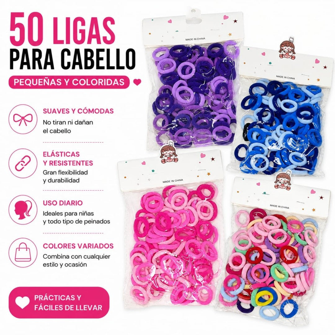 COLA LIGAS PARA CABELLO TELA  50PCS