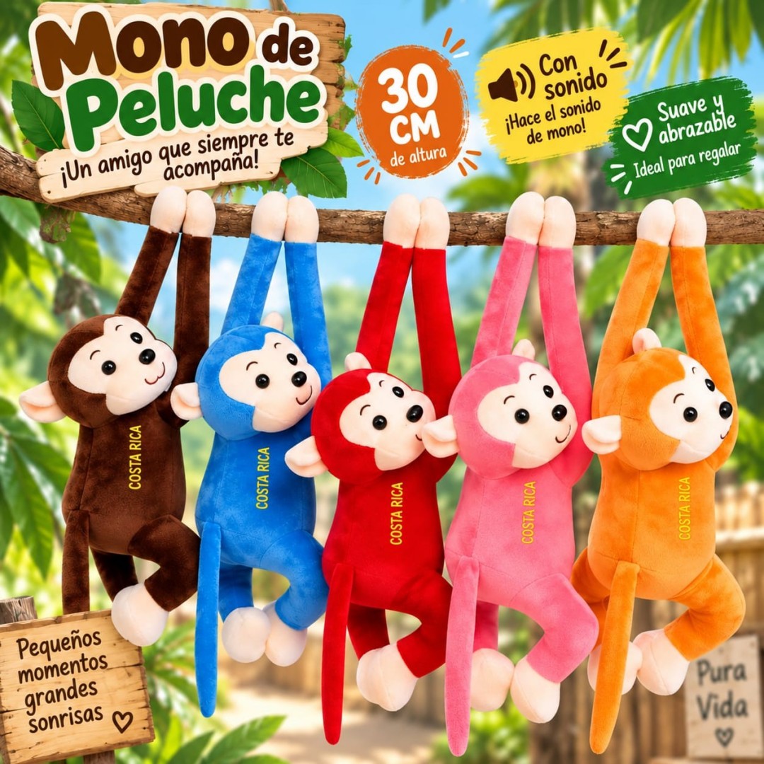 PELUCHE MONO COSTA RICA 30CM