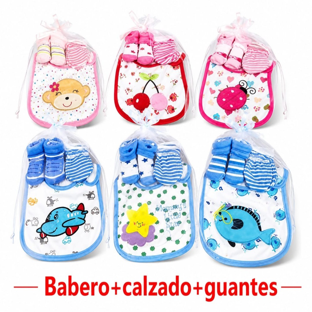 JUEGO BABERO+MEDIA+GUANTES P/BEBE