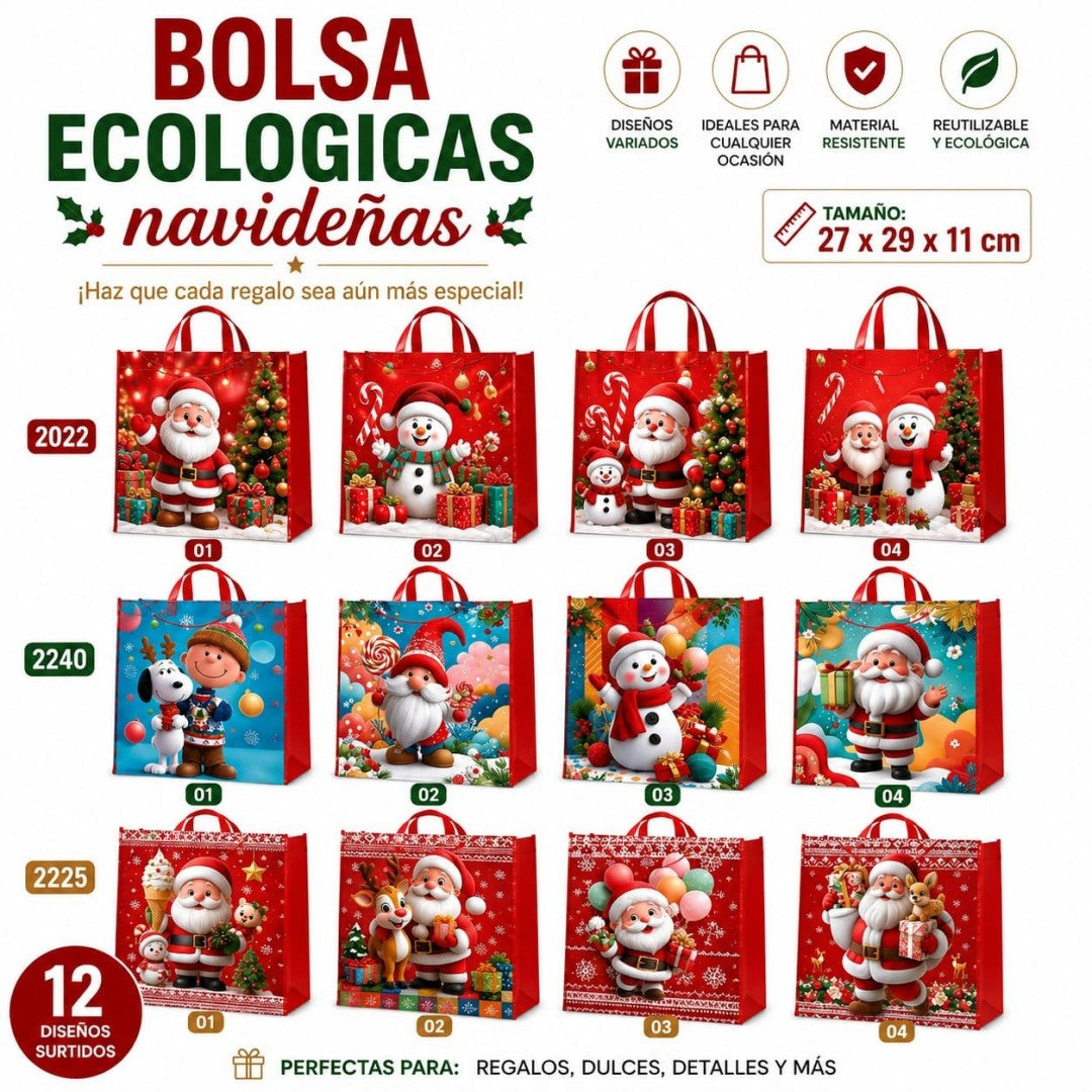 BOLSA ECOLOGICAS NAVIDAD 27*29*11