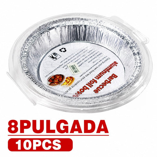 BANDEJA DE ALUMINIO 8PULG 10PCS REDONDA