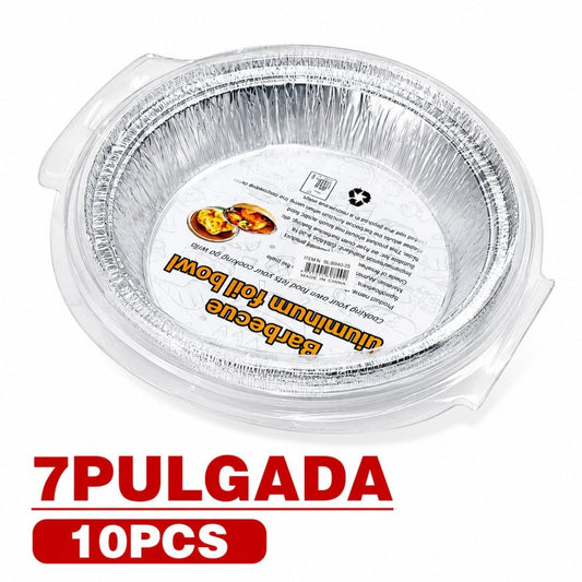 BANDEJA DE ALUMINIO 7PULG 10PCS REDONDA