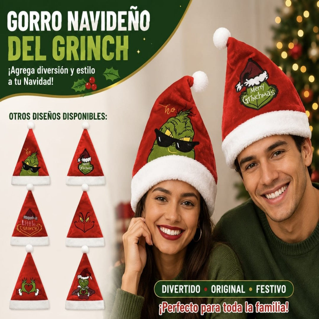 GORRO NAVIDAD GRINCH ROJO