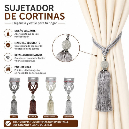 SUJETADORES DE CORTINAS BLANCA