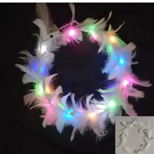 CORONA PLUMA C/LUZ 2