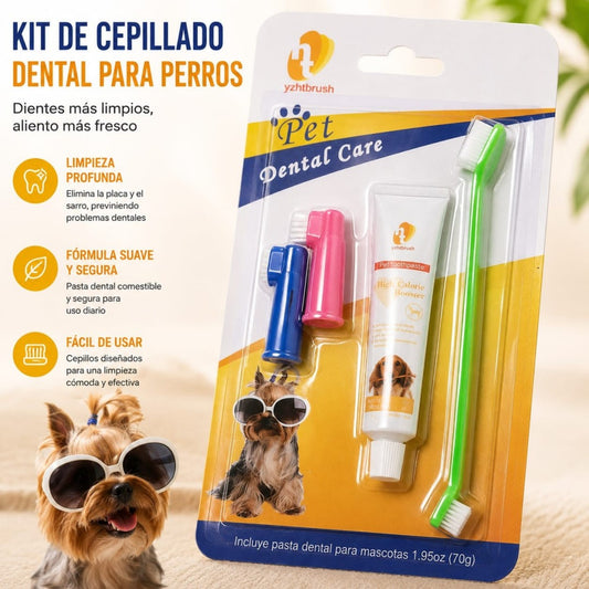 SET CEPILLO DIENTE PARA PERRO 4PCS