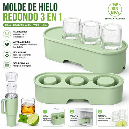 MOLDE HIELO PARA VASO ACERO