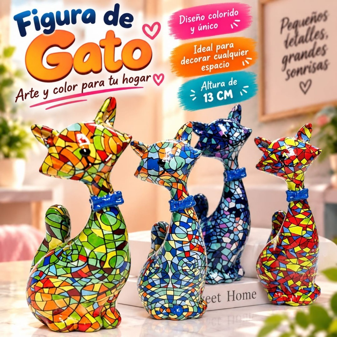 ADORNO GATO COLOR 13CM YH23879-5