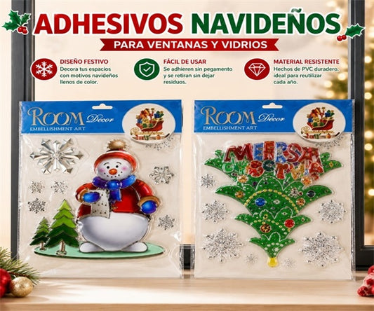 STICKER NAVIDAD P/VIDRIO FY1-002