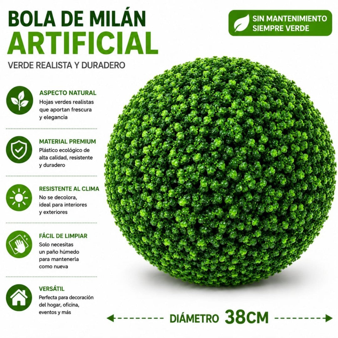 PLANTA ARTIFICIAL BOLA VERDE 38CM