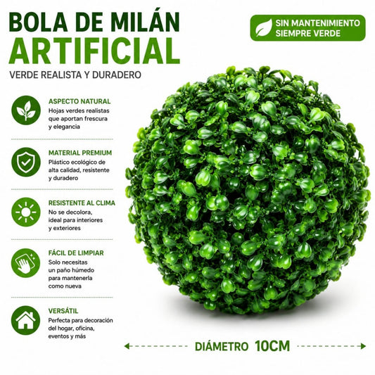 PLANTA ARTIFICIAL BOLA VERDE 10CM