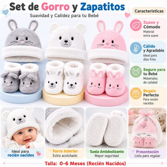 SET GORRO Y ZAPATOS PARA BEBE