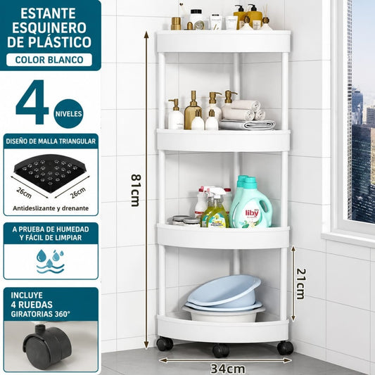ORGANIZADOR  ESQUINERO CON RUEDA PARA BANO