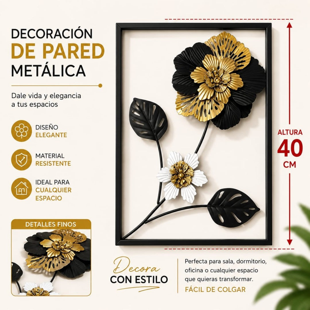 DECORACION DE PARED DE METAL FLOR