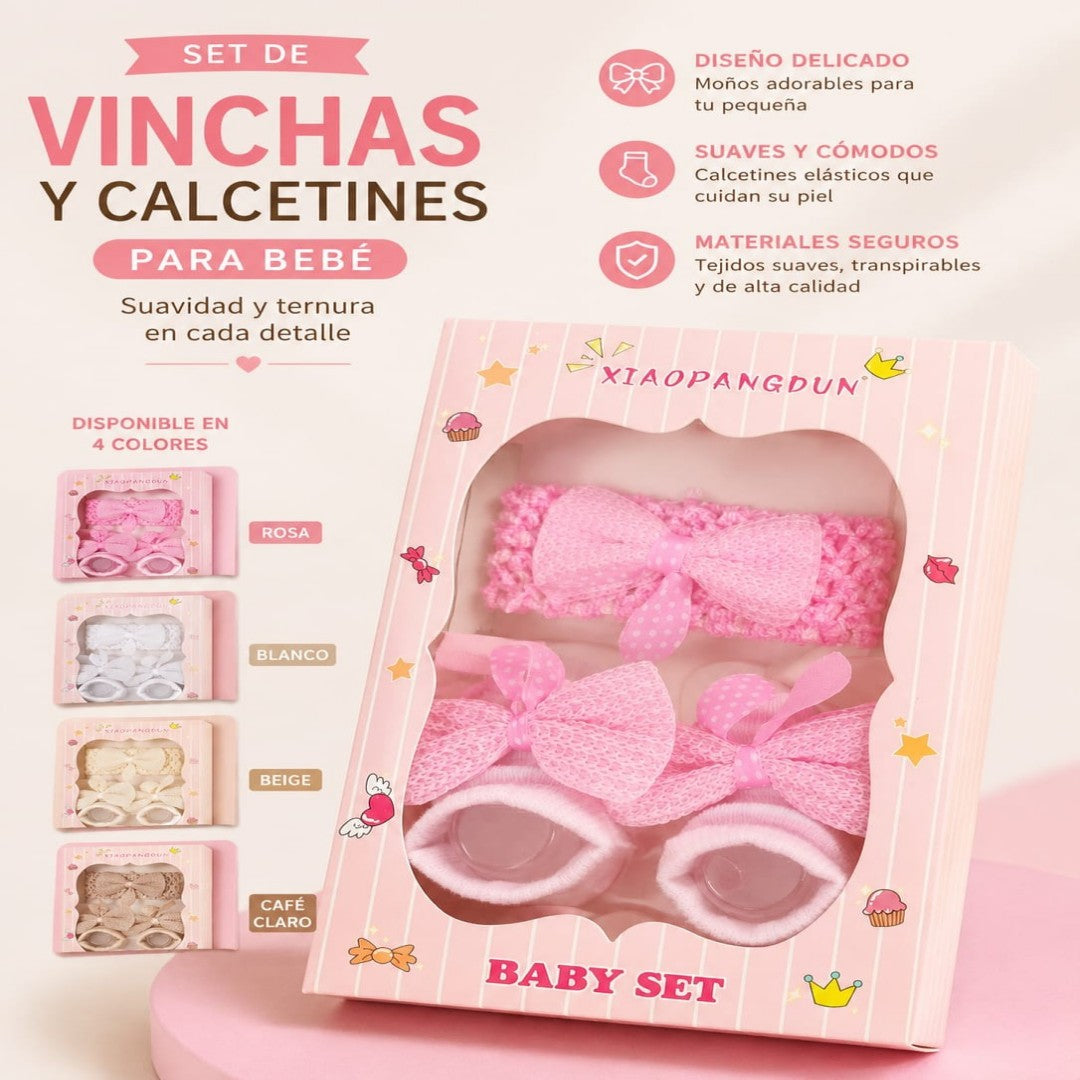 SET DE MEDIA Y VINCHAS PARA BEBE