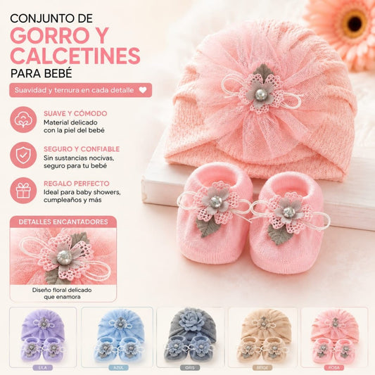 SET DE MEDIA Y GORRO PARA BEBE