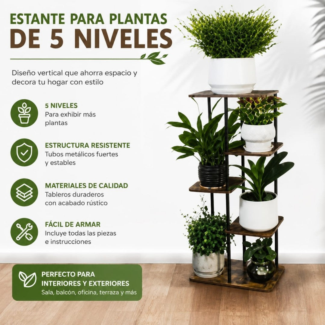 ESTANTE PARA PLANTAS DE 5 NIVELES