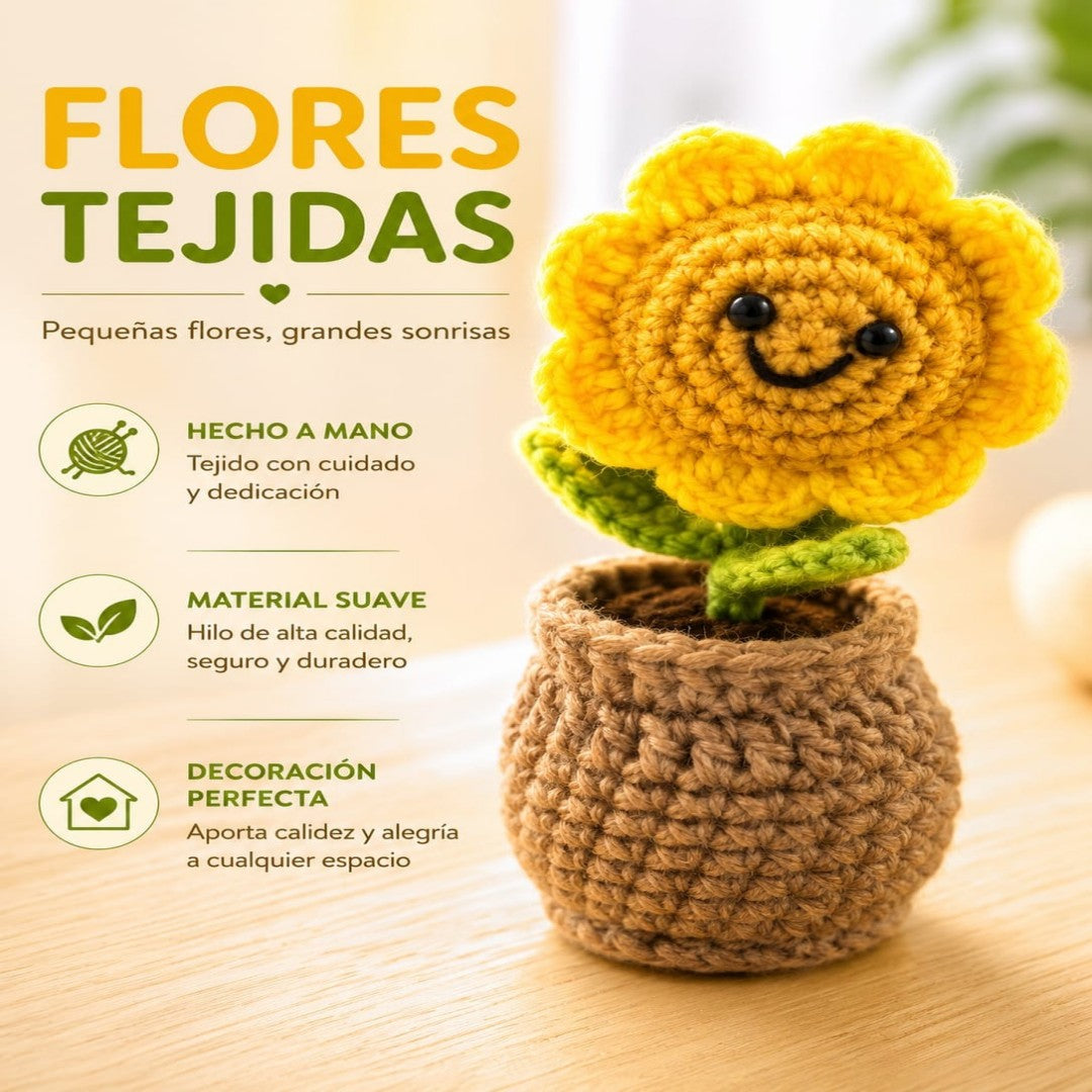 ADORNO TEJIDAS GIRASOL PEQ