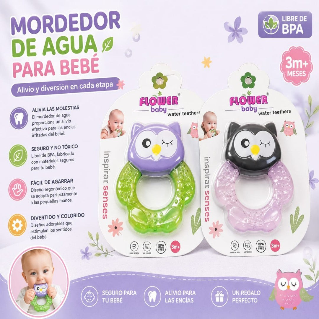 MORDEDOR PARA BEBE BUHO SILICONA