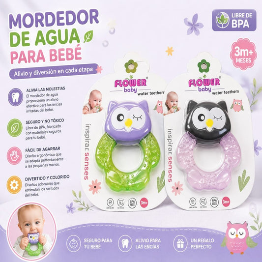 MORDEDOR PARA BEBE BUHO SILICONA