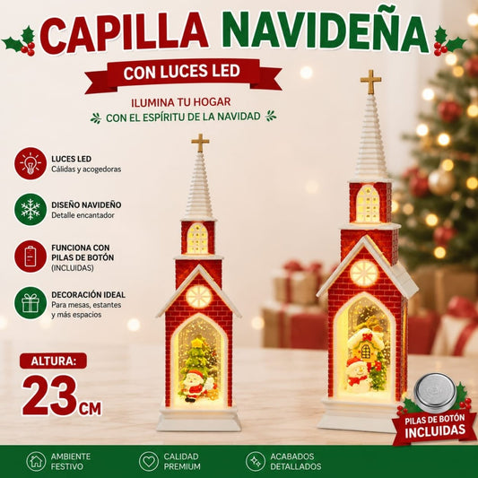 ADORNO IGLECIA CON LUZ NAVIDAD