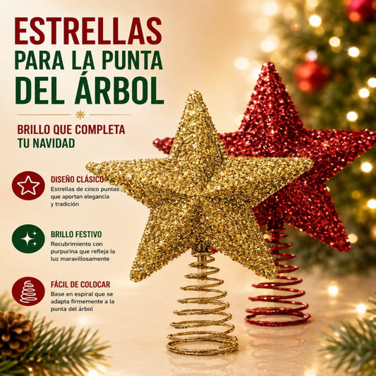 ESTRELLA CON ESCARCHA PARA ARBOL