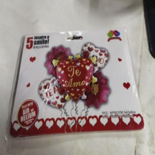 GLOBO METALICO 5PCS CORAZON TE
AMO B