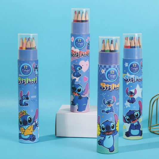 LAPICES DE 12 COLOR TUBO STITCH